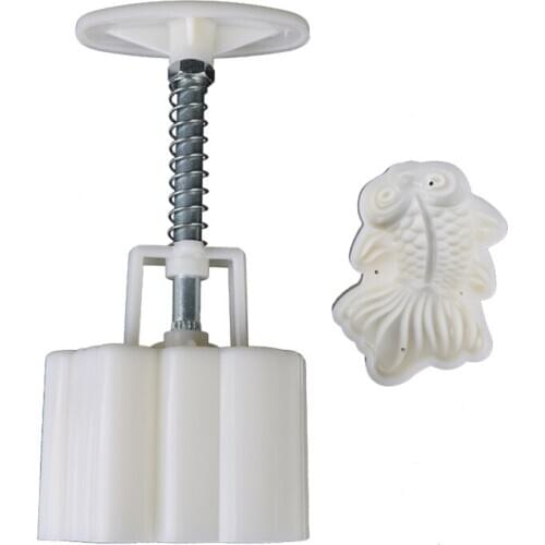 65g Mooncake Mold 3D Fish Design Cookie Stamp Moon Cake Mold Stamps DIY DIY Bakeware Chinese New Year