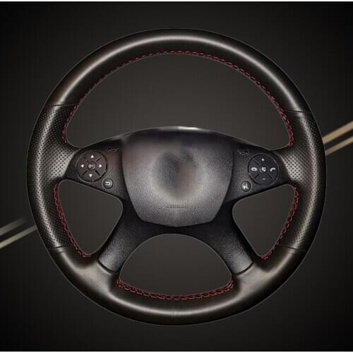 Car Braid On The Steering Wheel Cover for Mercedes Benz W204 C-Class 2007-2010 C280 C230 C180 C260 C200 C300 Auto Braiding Cover