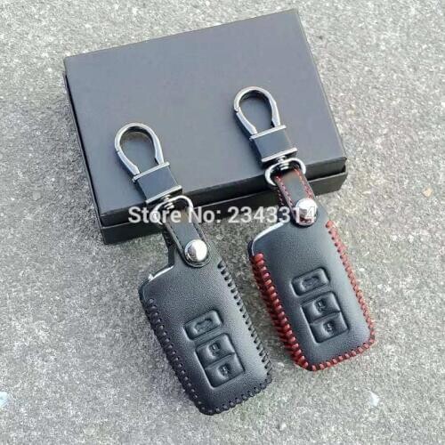 Genuine Leather Remote Control Car Keychain Key Cover Case For Toyota Harrier XU 60 2013-2016 2017 2018 Buttons Smart Key