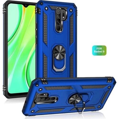 For Xiaomi Redmi 9 Case 6.53" Magnet Car Ring Stand Holder Cover for Xiomi Redmi 9 Prime Redmi9 9prime M2004J19G Funda Coque