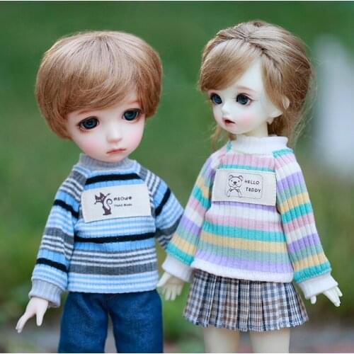 D03-P144 children handmade toy 1/6 BJD.SD Doll Accessories doll clothes Long sleeve rainbow top 1pcs