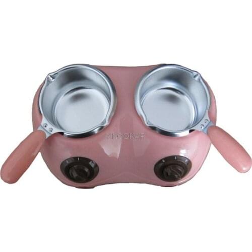 Dual Electric Chocolate Fountain 250 * 2ML Capacity Fondue Hot Chocolate Melt Pot Melting Machine yellow /pink 1PC Hot Selling