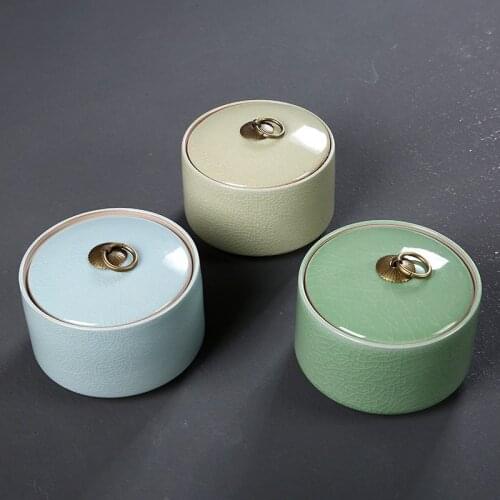 Ceramic Tea Caddy Storage Sealed Coffee Storage Bottle with Lid Spice Jar Container Tea Pot Grain Organizer Porcelain Containers