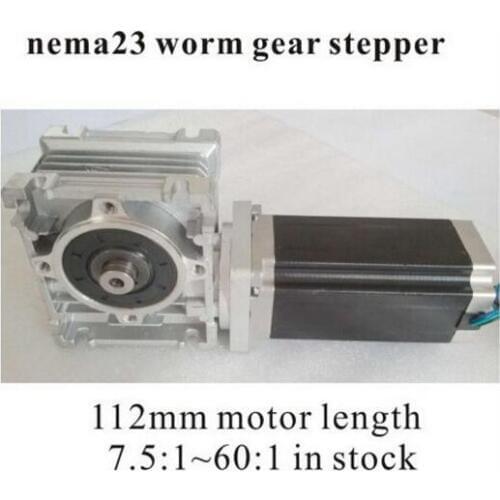 Gear box with 1:10 ratio with shaft on both sides with 57HS112424 stepper motor 3nm