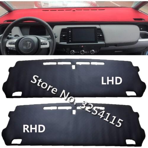 PU Leather Dashmat Suede Dashboard Cover Pad Dash Mat Carpet Car Styling Auto Accessories For Honda Jazz GR9 GR3 G4 2021 2022