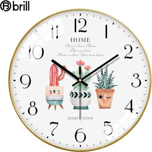 Creative Modern Nordic Wall Clock Metal Living Room Gold Kitchen Clocks Home Watch Mechanism Silent Bedroom Home Decoration