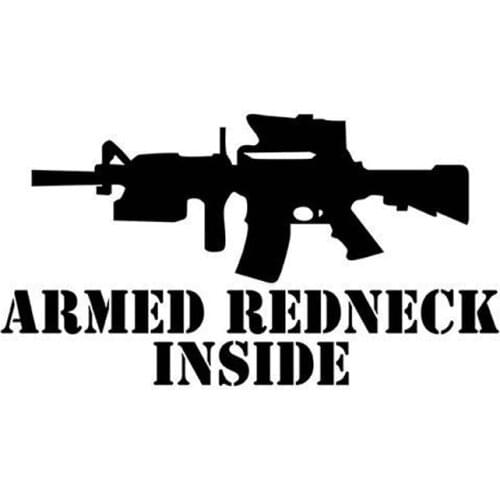LLY-0897 Personality Car Stickers AR-15 Gun Redneck INSIDE Armed Reminder Car Stickers PVC Top Quality Waterproof Auto Decals