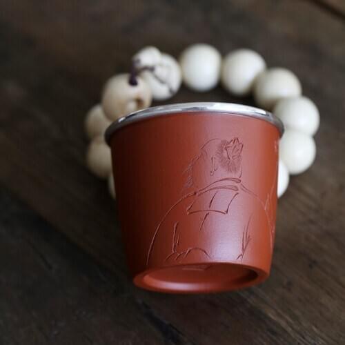 Monohydrate hall master yixing purple sand cup sample tea cup small cup cup collection manual zhu thick mud, cup 100 ml