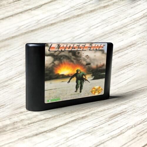 Cross Fire - USA Label Flashkit MD Electroless Gold PCB Card for Sega Genesis Megadrive Video Game Console