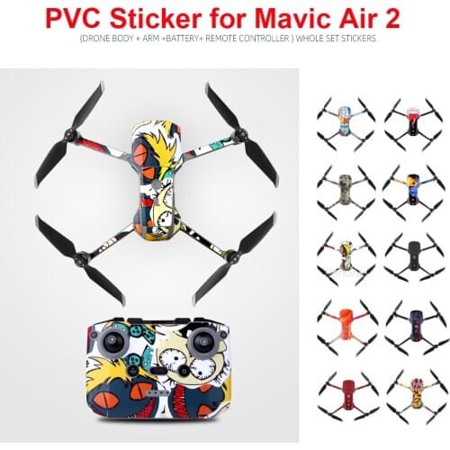 Mavic Air 2 PVC Stickers Set Waterproof Skin Decals Body Arm Remote Control Protector for DJI Mavic Air 2 Stickers Accessories