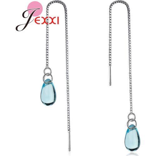 Real 925 Sterling Silver Design Fashion Chain and Clear Crystal Pendant Women Birthday Gift Factory Price Wholesale