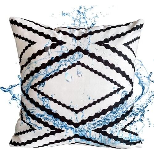 Outdoor Solid Waterproof Throw Pillow Covers Polyester Linen Garden Farmhouse Cushion Cases for Patio Tent Balcony Couch Sofa