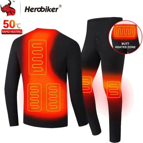 New Heated Motorcycle Jacket Men Women Heated Thermal Underwear Set USB Electric Suit Thermal Clothing for Winter S-5XL