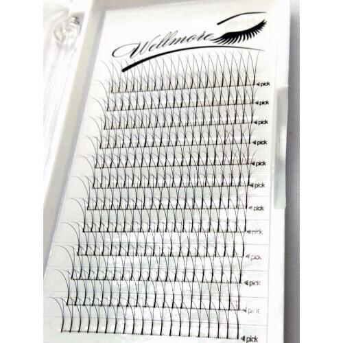 Wholesale price volume 2D Russian Volume Eyelashes Extension Long Stem Pre made Fans C/D 0.07/0.1 Mink Lash Hot Selling Eyelas