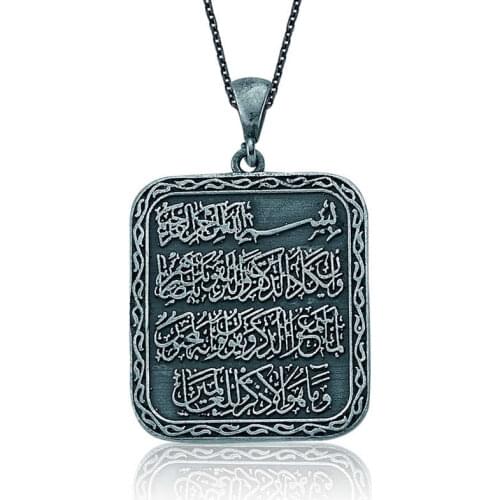 Real Silver 925 Jewelry Silver Evil Eye Prayer Necklace