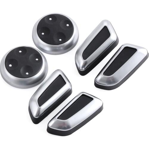 6pcs/set ABS Chrome Seat Adjustment Knob Button Switch For Audi A4 A4L A5 A6 A6L A7 Q5 Q3