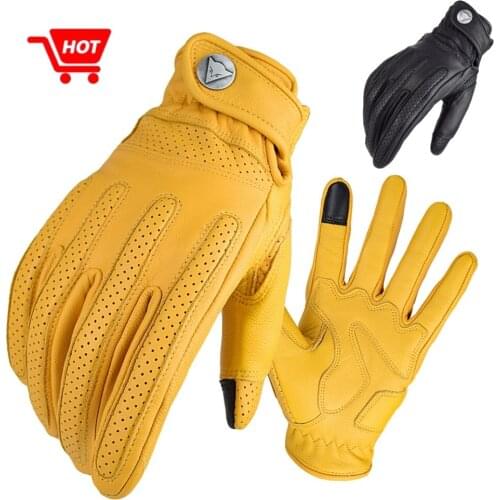 Perforated Breathable Motocross Gloves Touch Screen Outdoor Sports Cycling MTB Bike Motorcycle Gloves Woman Yellow Accessories