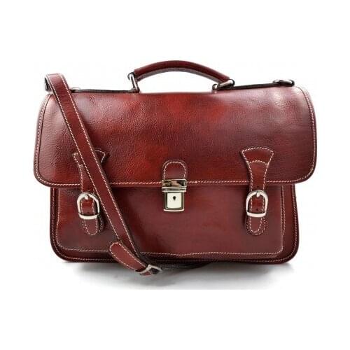 Briefcase leather office bag backpack shoulder bag conference bag mens business red