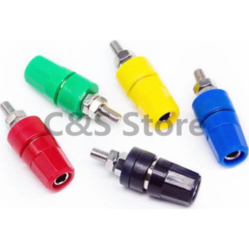 5pcs M4X36 pure copper terminal 4mm banana Jack Socket 20A binding post Banana plug connector