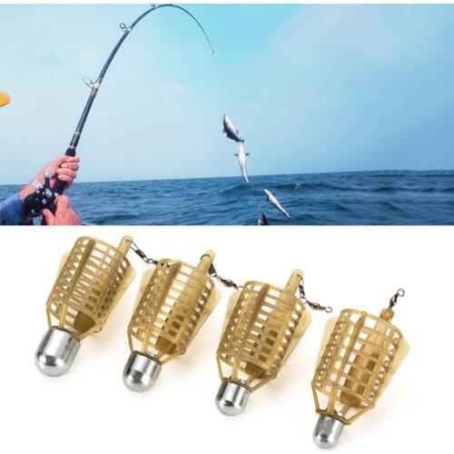 Fishing Bait Cage 20g/30g/40g/50g Connector Sinker Feeder Swimbait Holder Thrower Carp Fishing Feeder Tackle Tool