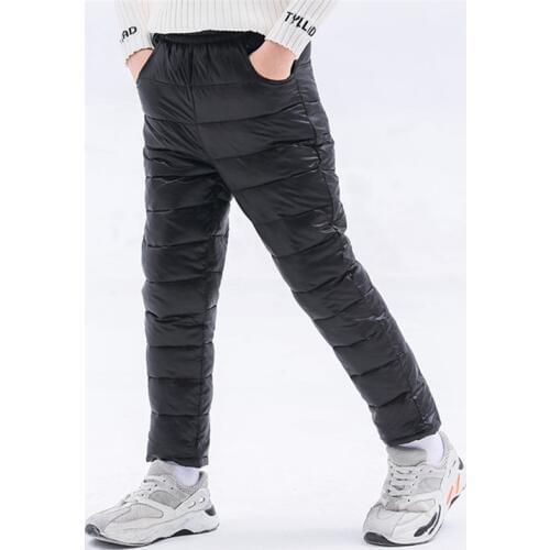 Winter Children Down Cotton Padded Pants Baby Boys Girls Clothing Solid Ski Windproof Warm Trouser Kids Snow Pant Teen Leggings