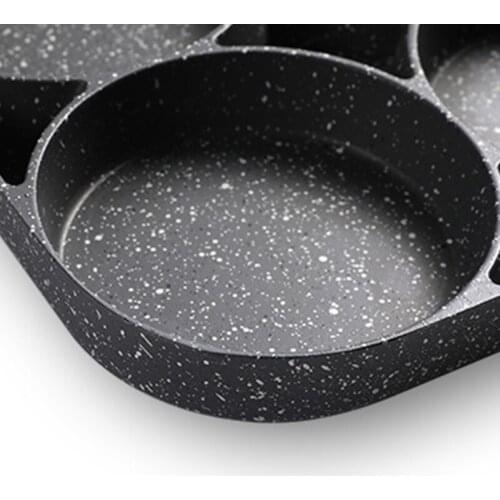 C5AD 3-hole Omelette Eggs Pancake Cooker Non Stick Steak Frying Pan Cooking Ham Burger Kitchen Breakfast Maker