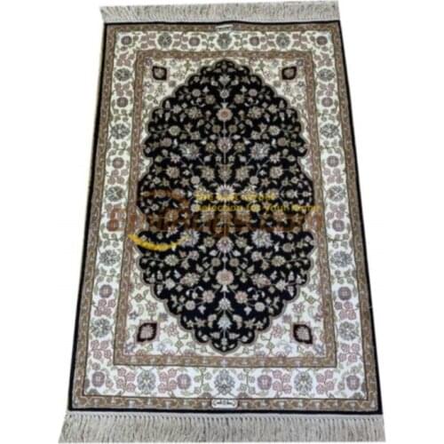 Hand Knotted Turkish Silk Area Carpet All-over Persian Estate Parlor Rugs