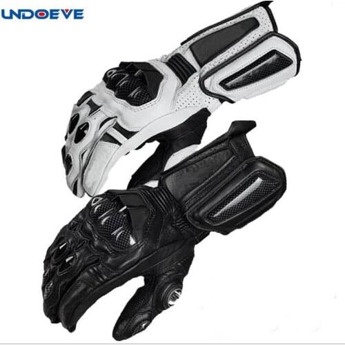 Undoeve 1pair AFS10 long finger breathable non-slip motorcycle racing leather carbon fiber gloves