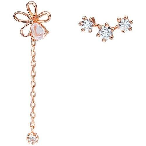 Charm flower stud earrings for women,long line dangle gem,irregular Zircon earrings,geometric Flower branch,fine jewelry bridal