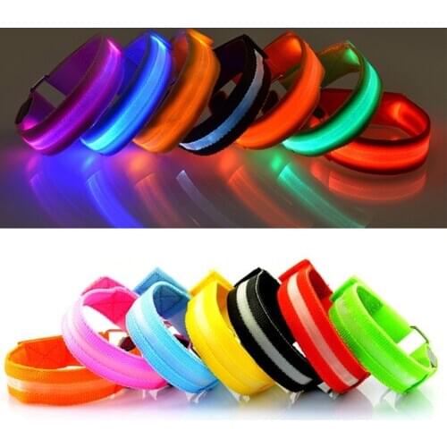 1Pcs Arm Warmer Belt Bike LED Armband LED Safety Sports Reflective Belt Strap Snap Wrap Arm Band Armband Dropshipping