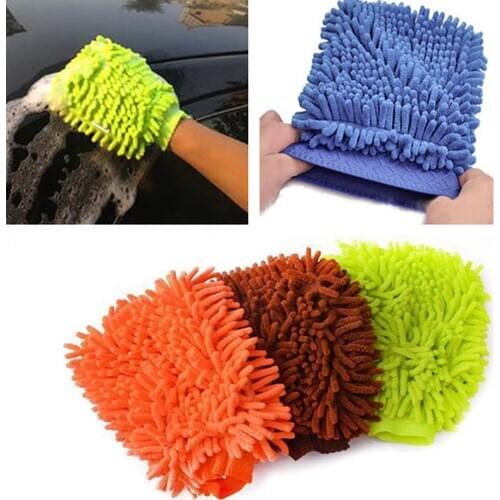 1Pc Car Wash Washing Microfiber Chenille Mitt Auto Cleaning Glove Dust Washer