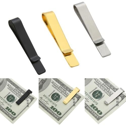 1pc Practical Metal Stainless Steel Money Clip Holder Folder Collar Clip