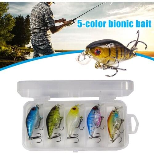 5pcs Crankbait Fishing Lures Inshore Large Hard Bait Minnow Lures with Hooks Tackle Crank