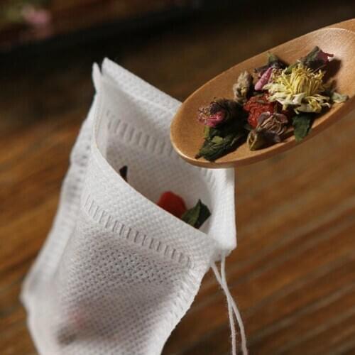 50pcs/set Empty Teabags String Heat Seal Filter Paper Herb Loose Tea Bag Kitchen Tea Tools