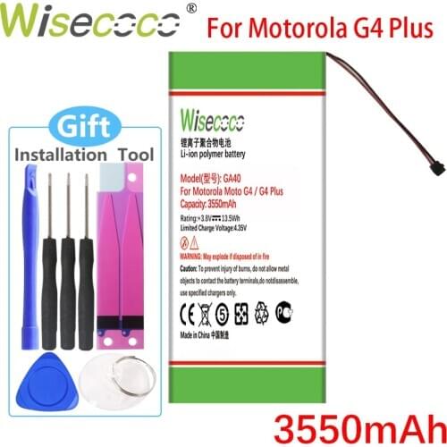 WISECOCO 3550mAh GA40 Battery For Motorola Moto G4/G4 Plus XT1625 XT1622 XT1644 XT1643 Phone High Quality +Tracking Code