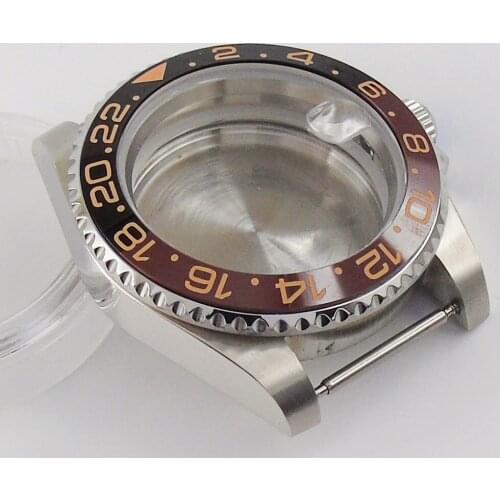 Stainless steel Watch Cases for NH35 NH36 NH36A Sapphire Crystal Watch Bracelet Deployment Clasp Screw Crown Black Red Insert