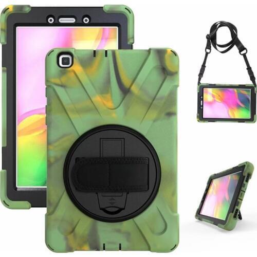 Case For Samsung Galaxy Tab A 8.0 inch SM T290 T295 T297 2019 Cover Stand Hand & Neck Strap Heavy Duty Silicone Safe Child case