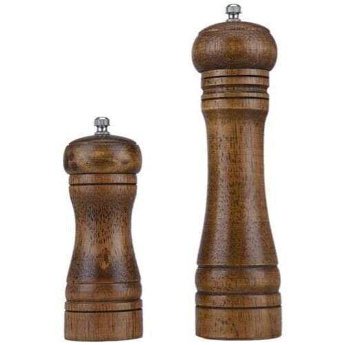 30Pcs/Lot Wooden Salt & Pepper Table Kitchen Rubberwood Grinder Shaker Spice Mill Pots With Ceramic Grinding Cord 5/8 inch