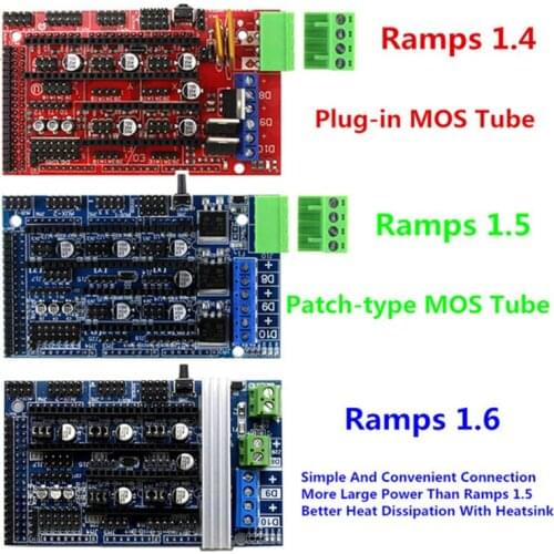 3D Printer Part Ramps 1.4 1.5 1.6 Control Board Panel with Heatsink Expansion Control 3D Printer Parts Upgraded for Arduino