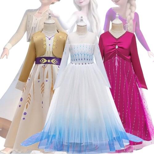2020 New Girl Princess Dress Children Christmas Halloween Cosplay Wedding Clothing Kids Winter Costume For Girls 4 6 8 10 T
