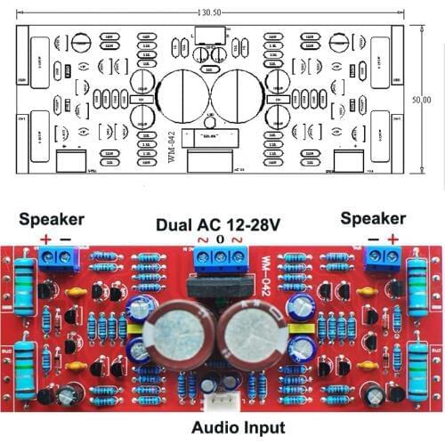 DIY Kit A1943/C5200 Tube Amplifiers Audio Board Dual AC12-28V High Power Amplifier Board Stereo HIFI AMP