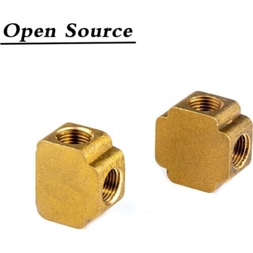 Tee 3 4 Ways Brass Pipe fittings Equal Female Connector 1/8" 1/4" 3/8" BSP Thread For Grease System hydraulic system