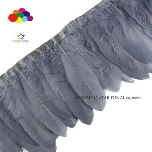 Goose feather Dark Grey floating chandelier shade decoration diy ribbon clothing