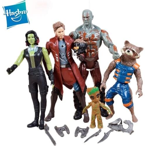 Hasbro The Avengers 5Pcs/set Guardians of The Galaxy Star Lord Groot Gamora Drax The Destroyer Rocket Raccoon Action Toy Figures