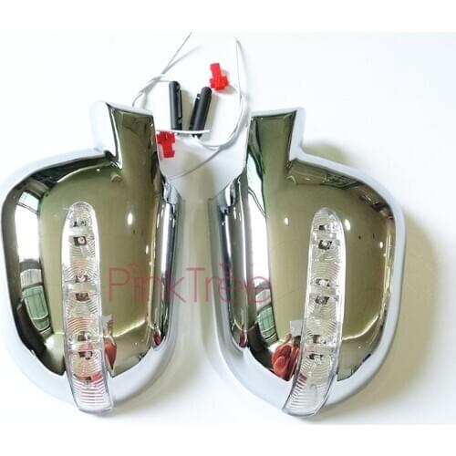 For Mercedes-Benz M-Class W163 ML 1997-2005 Chrome Side Wing Door Rearview Mirror Cover Trim With Led Car Styling Accessories