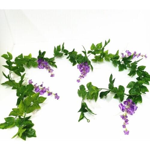 180cm Artificial Eucalyptus Garland Wisteria Wall Hanging Fake Plants Wedding Home Decoration Purple