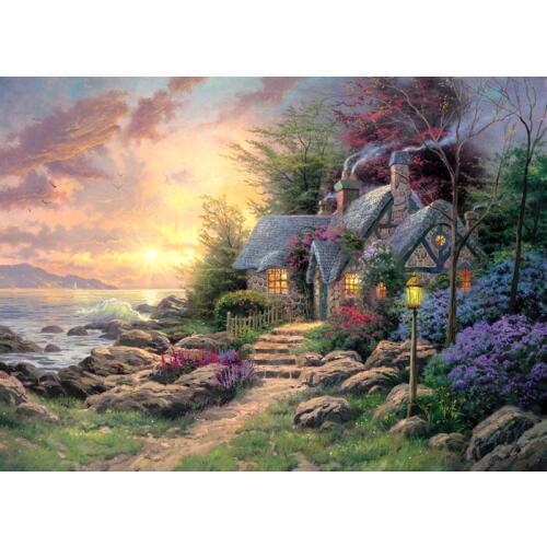 Free shipping classical Thomas tree stone house sea scenery canvas prints oil painting printed on canvas art decoration picture