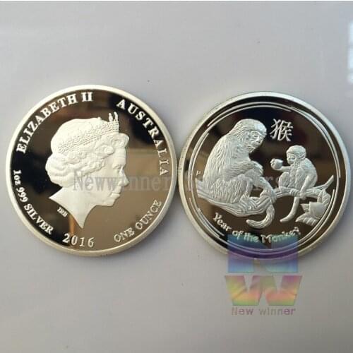 China Zodiac Coin Silver Plated Monkey Commemorative Coins Collectibles For Collection Gifts Business Gifts