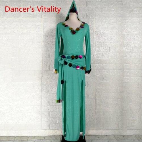 4 Piece Set Women Modal Dress With Hairband Belt Women Team Oriental Dance Costume Comfortable Belly Dancing Robe Women Dance