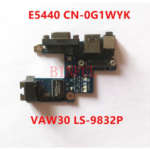 High quality For DELL E5440 USB Audio LAN VGA Port Board CN-0G1WYK 0G1WYK G1WYK VAW30 LS-9832P REV.1.0 100% full Tested